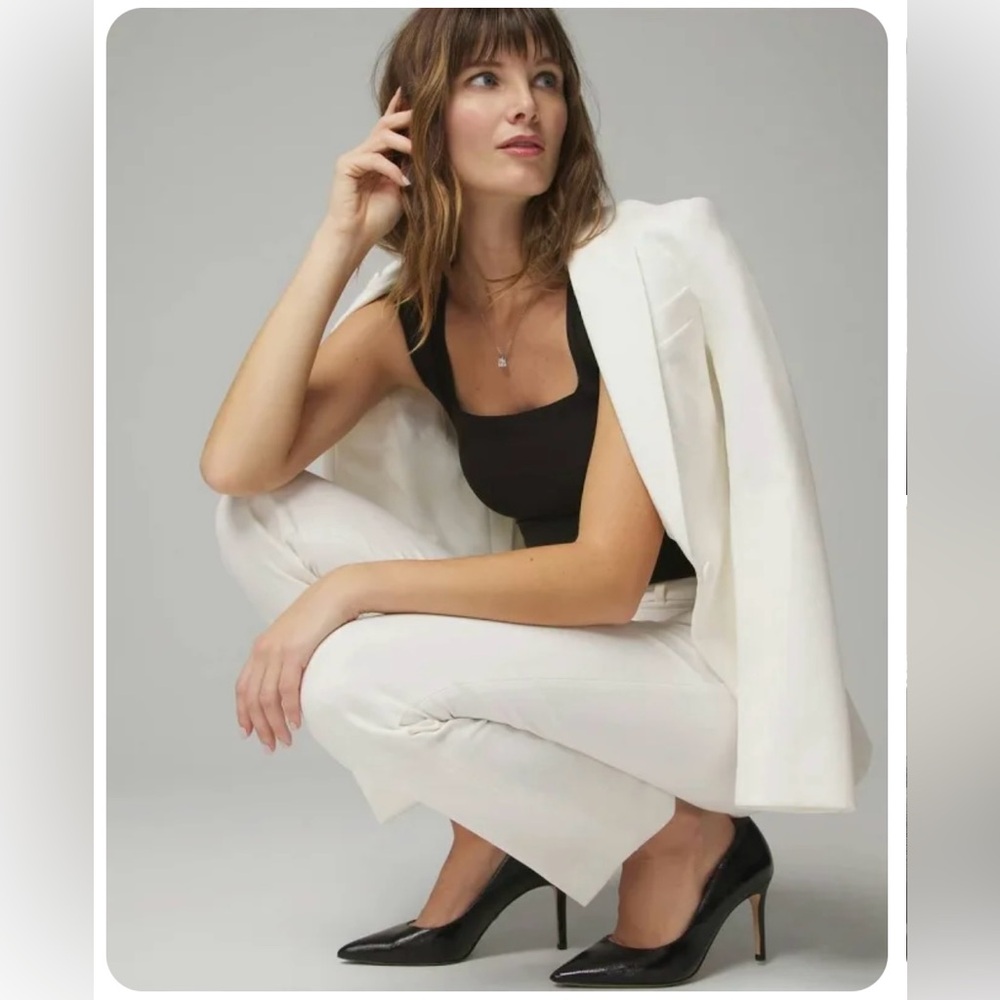 Whbm Editor Blazer Color Ecru (White) Size 10 - image 5